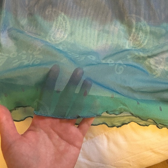 Blue and Green Maxi Skirt - Picture 2 of 4